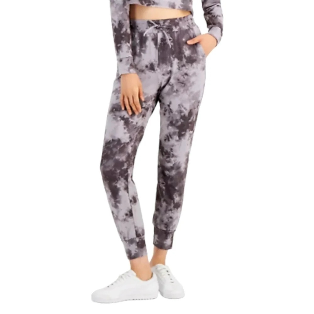 Bar III Jogger Pants Rock Wash Gray Tie Dye Pull On High Rise - Picture 2 of 9